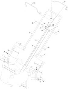 Handle Assembly Diagram and Parts List for 17739 406000000 - 999999999 Lawn Boy Lawn Mower